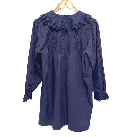 Doen Nerona Shirt Dress Atlantic Blue Edwardian Victorian Romantic Large NWT - Picture 5 of 13